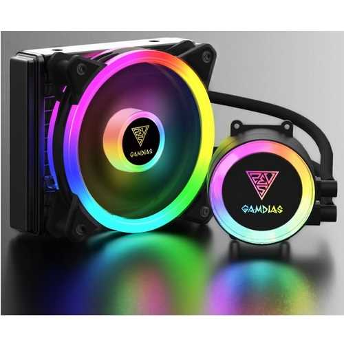 4798_ABA_24222 GAMDIAS RAFF.LIQUIDO CHIONE E2-120R 2*FAN ARGB TELECOMANDO + SYNC SOFTWARE