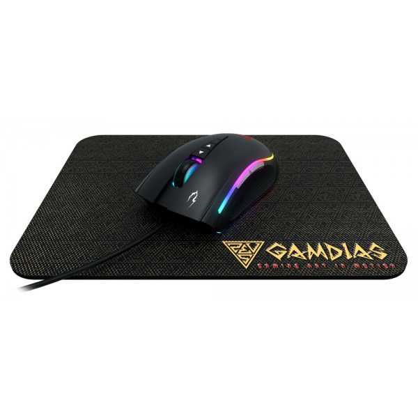 --1333_ABA_15421 GAMDIAS MOUSE GAMING ZEUS M2 + PAD OTTICO USB RGB 10800 DPI 8 KEYS