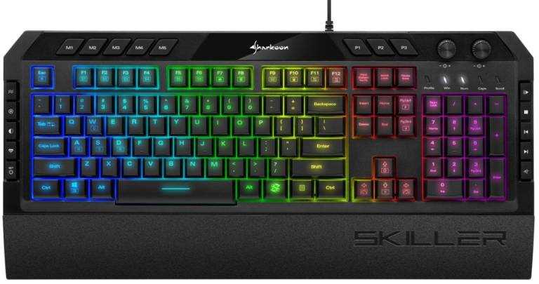 3887_RUN_1542021 SKILLER SGK5 - SHARKOON TASTIERA GAMING A MEMBRANA SKILLER SGK5 6 ZONE RGB