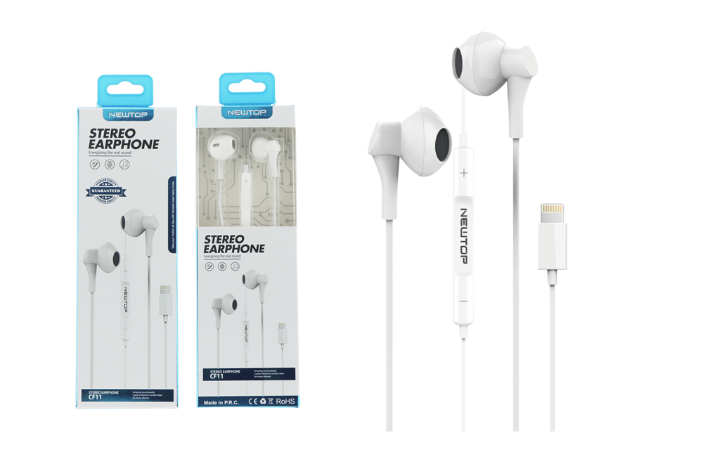 --608_NWT_16421 NEWTOP CF11 AURICOLARI ATTACCO LIGHTNING WIRELESS